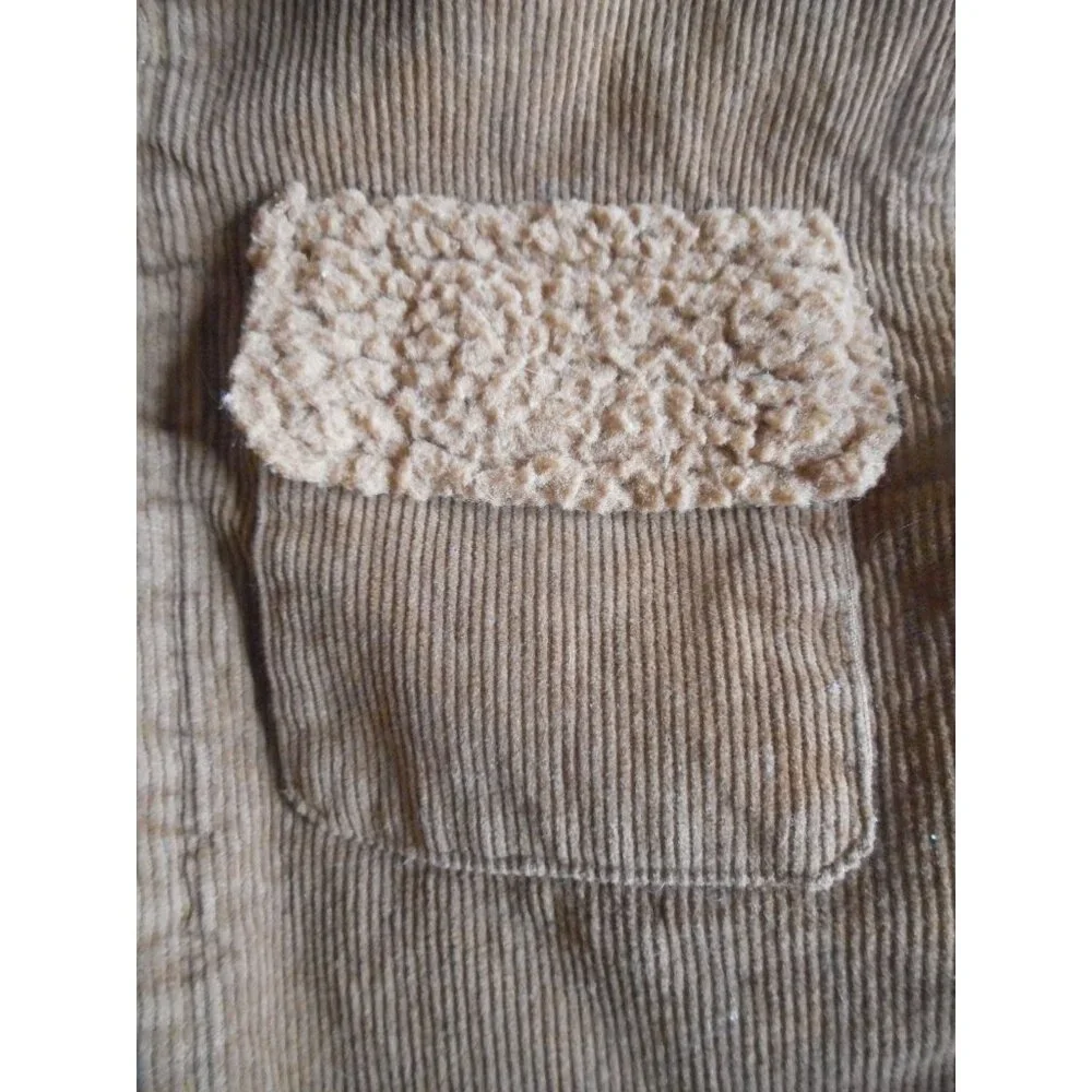 Cat & Jack Boys 5T Brown Corduroy Jacket coat Lined Snap close Sherpa accent - Picture 4 of 7